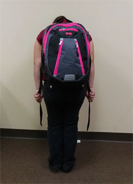 Level IIIA bullet proof backpack insert shown from back standing position