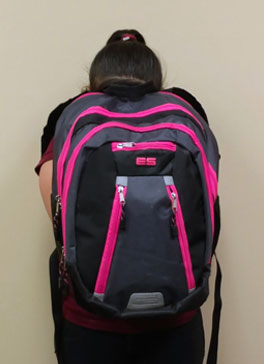 Level IIIA bullet proof backpack insert shown from front standing position